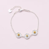 Sterling Silver Daisy Chain Bracelet - sterling silver-NuNu jewellery