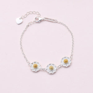 Sterling Silver Daisy Chain Bracelet - sterling silver-NuNu jewellery