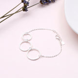 Three Circles Bracelet Or Necklace - sterling silver-NuNu jewellery