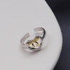 Heart Shape with Bow Ring - sterling silver-NuNu jewellery
