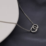 Chunky Interlocking Circle Necklace - sterling silver-NuNu jewellery