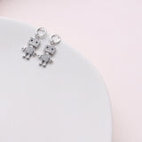 Tiny Robot Stud Earrings - sterling silver-NuNu jewellery
