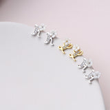 Sterling silver floral alphabet necklace or earring studs EFGH - sterling silver-NuNu jewellery