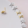 Sterling silver floral alphabet necklace or earring studs UVWXYZ - sterling silver-NuNu jewellery