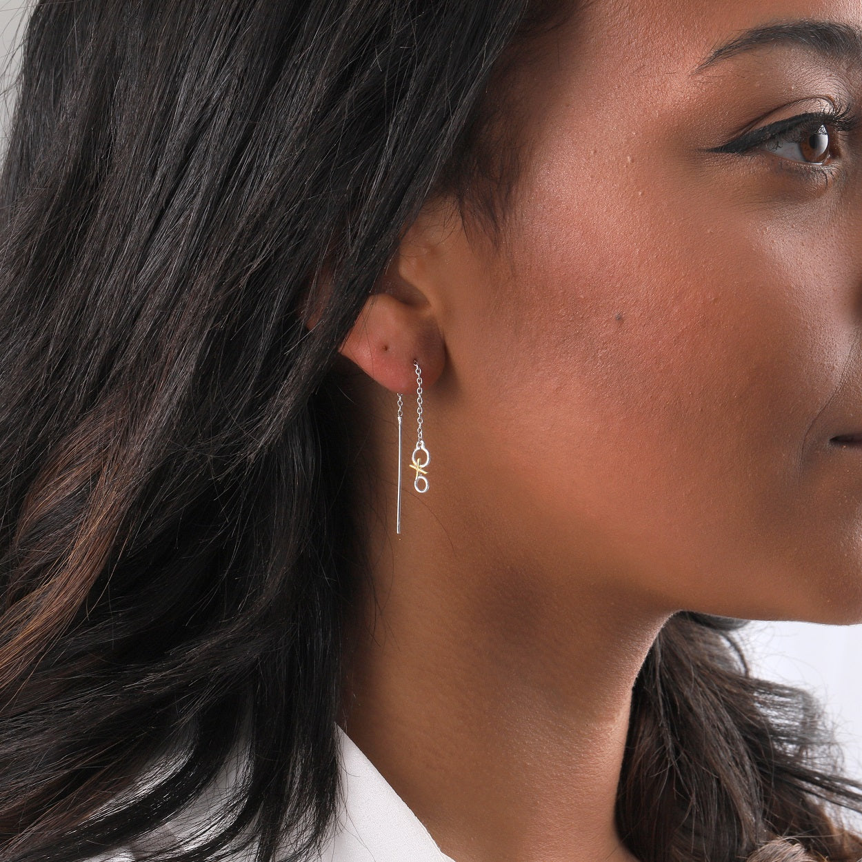 Hug and Kisses Cluster Ear Threads – NuNu Jewellery