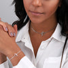 Sterling Silver OT Bar Linked Necklace - sterling silver-NuNu jewellery