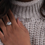 Chunky Interlocking Circle Necklace - sterling silver-NuNu jewellery