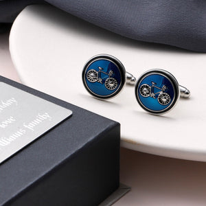 Stylish Hand Painted Bicycle Cufflinks - sterling silver-NuNu jewellery