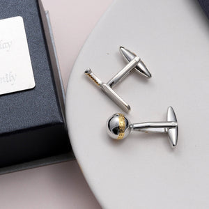 Stylish Cricket Cufflinks - sterling silver-NuNu jewellery