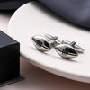 Stylish Rugby Ball Cufflinks - sterling silver-NuNu jewellery