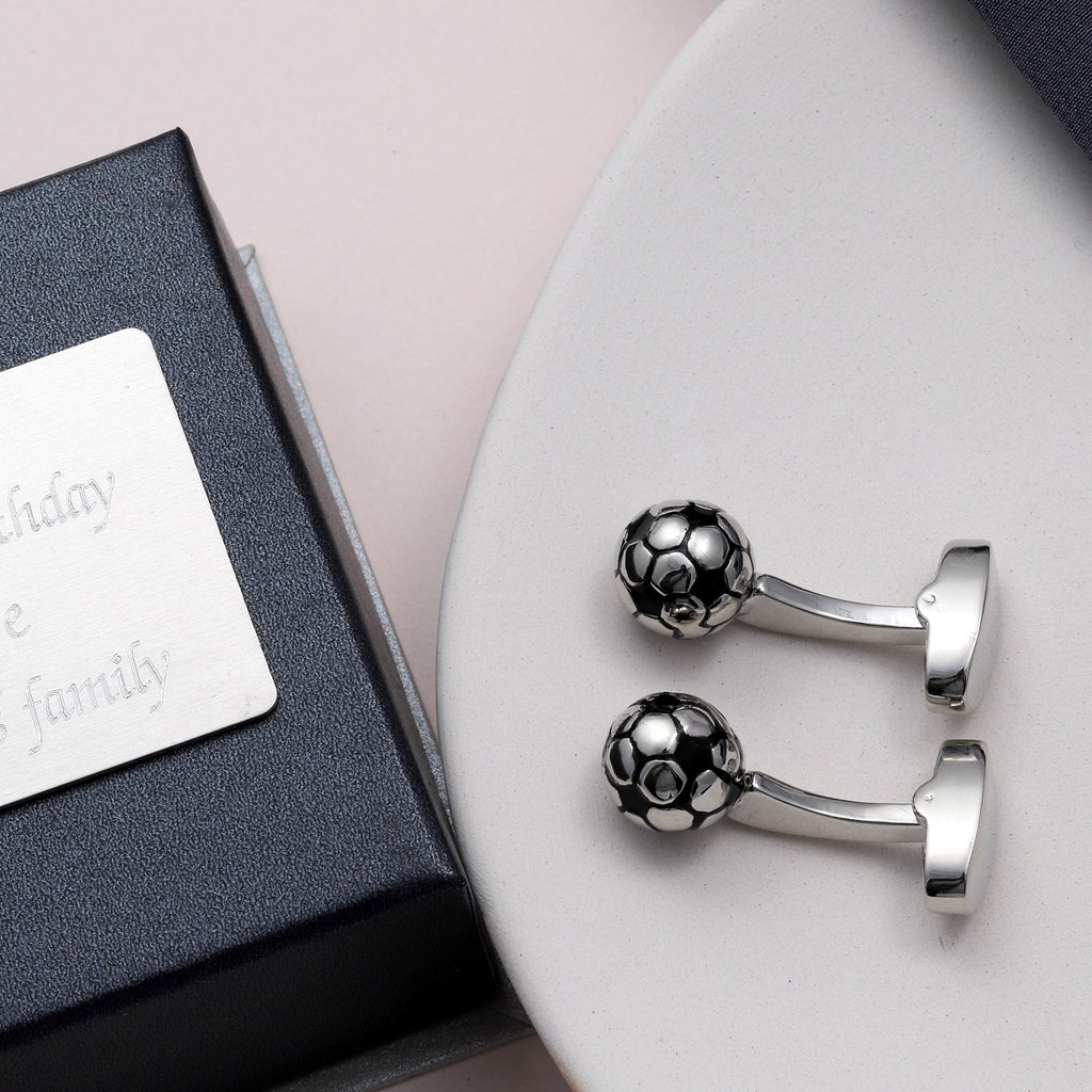 Football cufflinks - sterling silver-NuNu jewellery