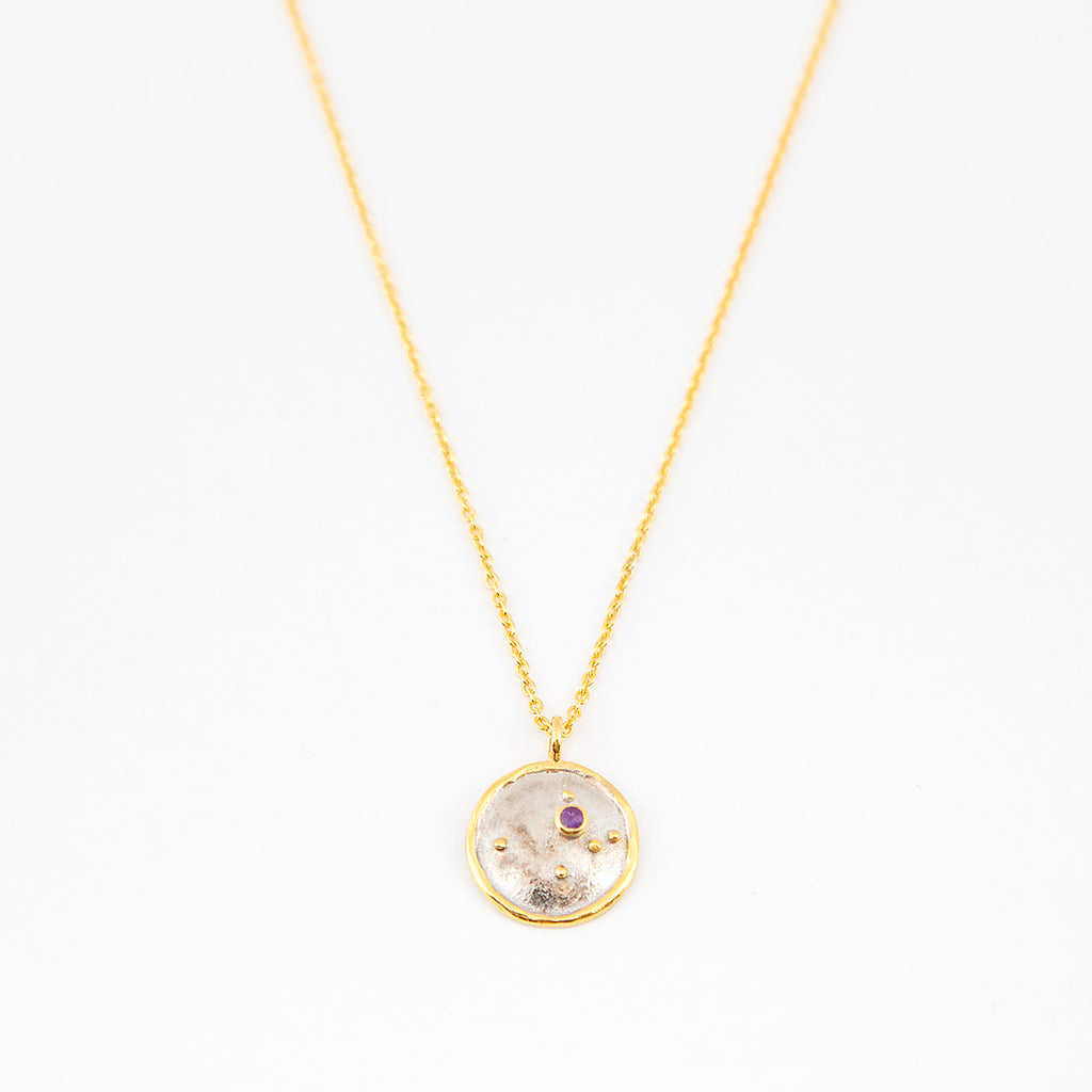 Solid Sterling Silver Constellation Birthstone Necklace -CAPRICORN,AQUARIUS,PISCES - sterling silver-NuNu jewellery