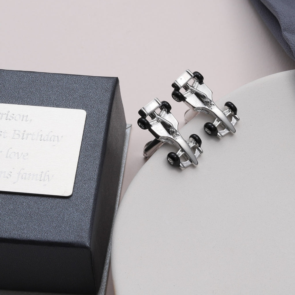 Stylish F1 Racing Car Cufflinks - sterling silver-NuNu jewellery
