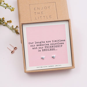 'Endless Friendship' Heart Earrings - sterling silver-NuNu jewellery