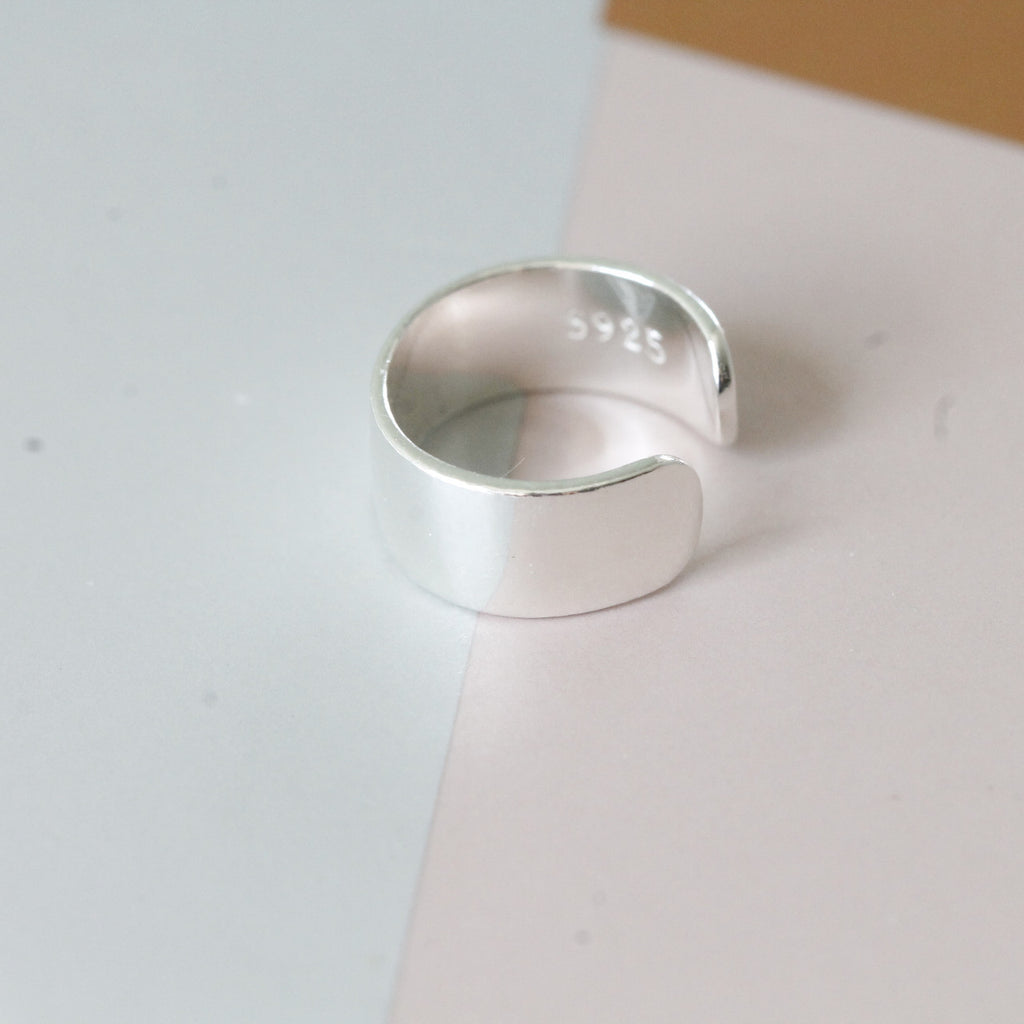 Single Sterling Silver Band Ear Cuff - sterling silver-NuNu jewellery