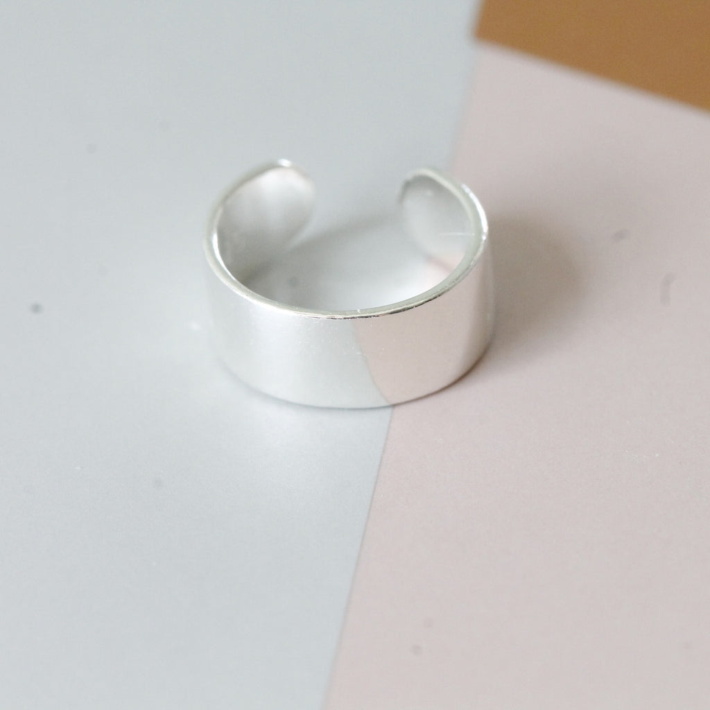 Single Sterling Silver Band Ear Cuff - sterling silver-NuNu jewellery