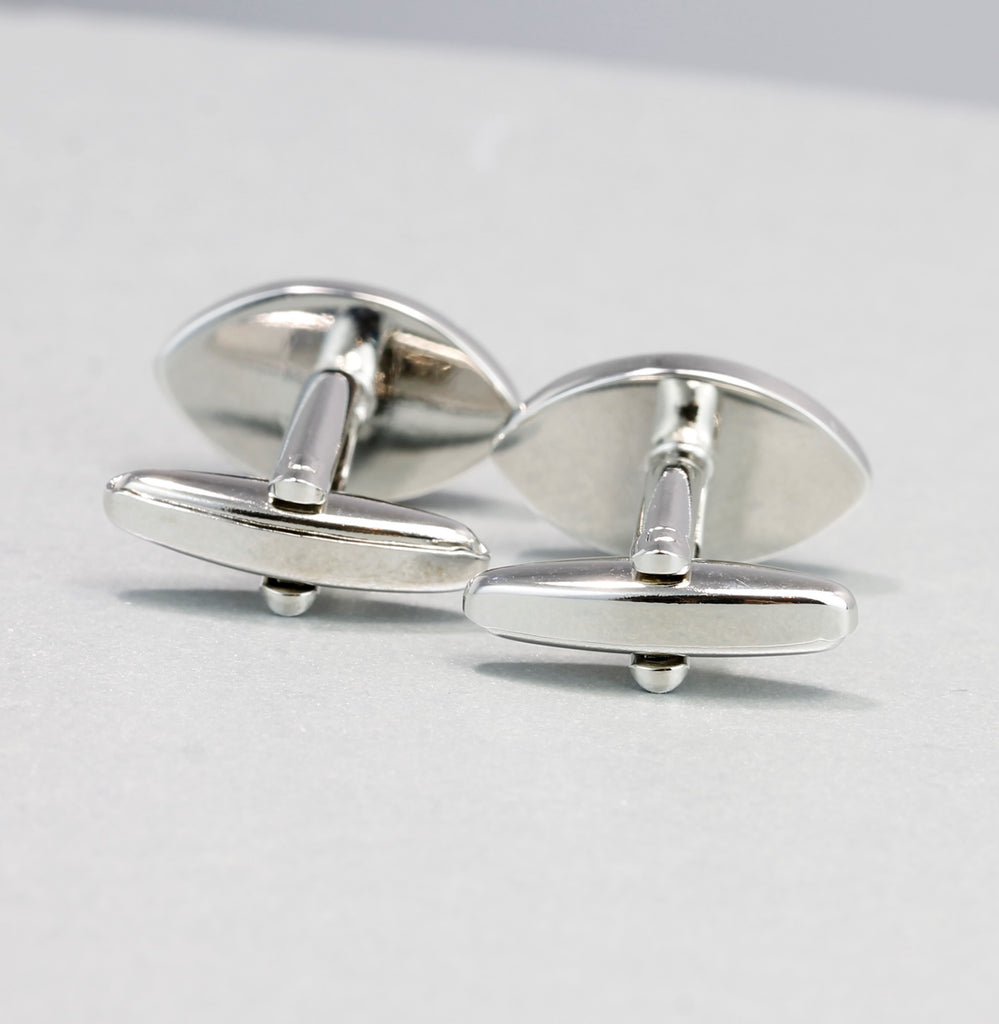 Stylish Rugby Ball Cufflinks - sterling silver-NuNu jewellery