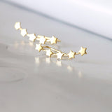 Sterling Silver Five Little Stars Ear Climbers - sterling silver-NuNu jewellery