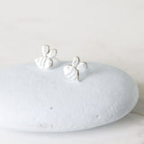 Sterling Silver Bee Earrings Studs - sterling silver-NuNu jewellery