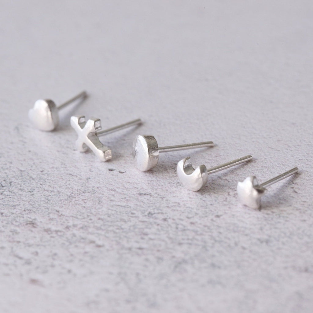 Handmade Single Mix Match Earrings Stud - sterling silver-NuNu jewellery