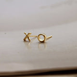 Sterling Silver Kiss And Hug Ear Studs - sterling silver-NuNu jewellery