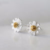 Sterling Silver Daisy Ear Studs - sterling silver-NuNu jewellery