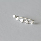 Sterling Silver Five Little Stars Ear Climbers - sterling silver-NuNu jewellery