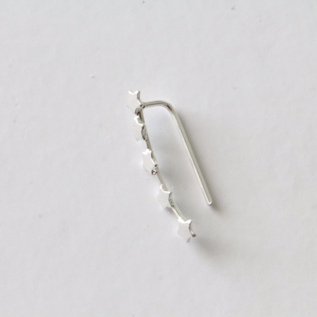 Sterling Silver Five Little Stars Ear Climbers - sterling silver-NuNu jewellery