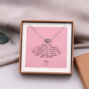 Soul Sister Two Circles Necklace - sterling silver-NuNu jewellery