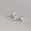 Sterling Silver Daisy Ear Studs - sterling silver-NuNu jewellery