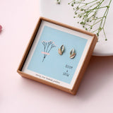 "Bloom and Grow" Sterling Silver Painted Leaf Earrings - sterling silver-NuNu jewellery