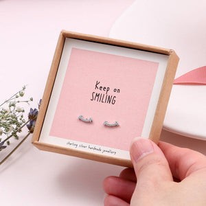 'Keep On Smiling' Sterling Silver Earrings - sterling silver-NuNu jewellery