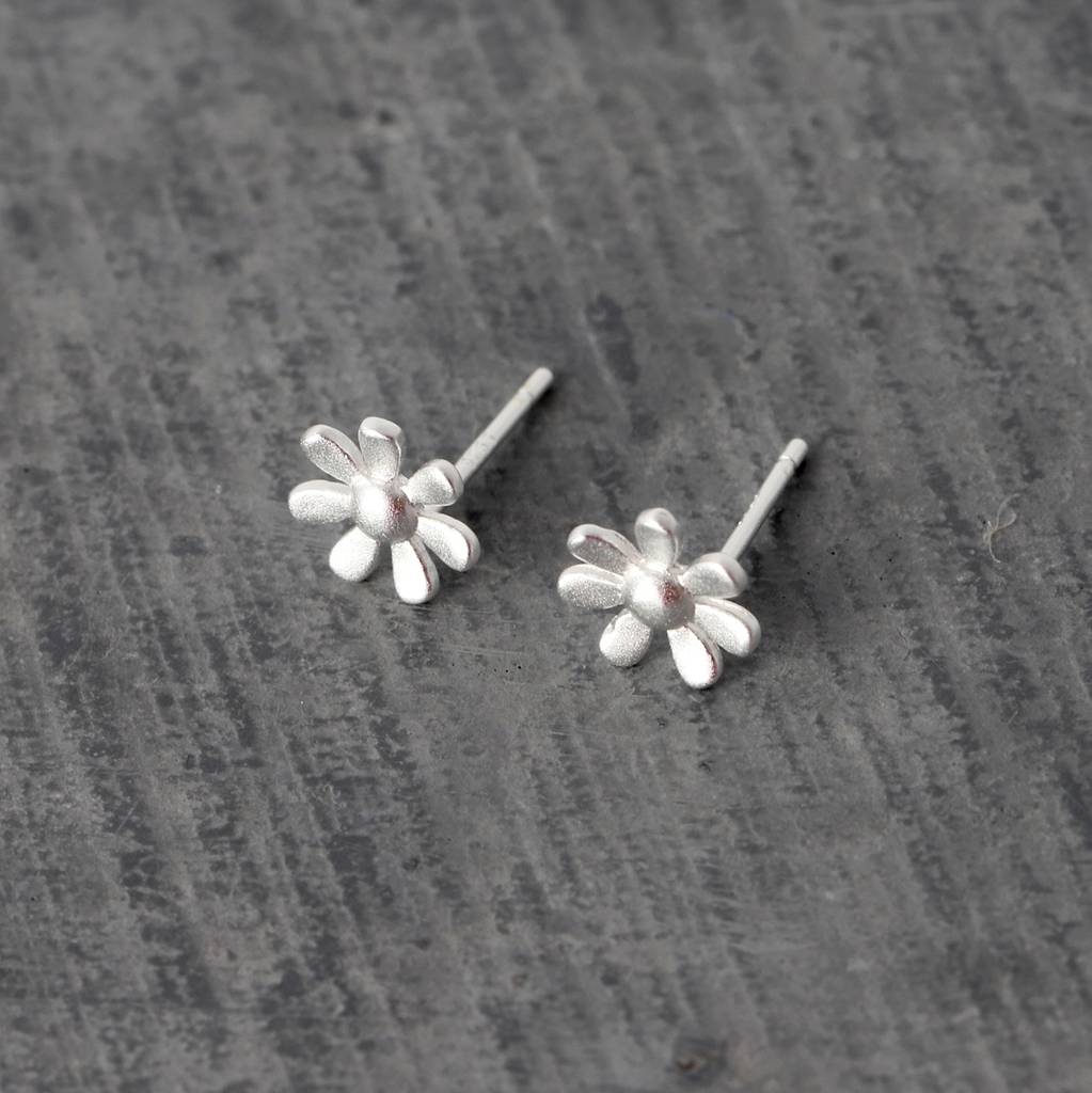 Sterling Silver Little Flower Earrings - sterling silver-NuNu jewellery