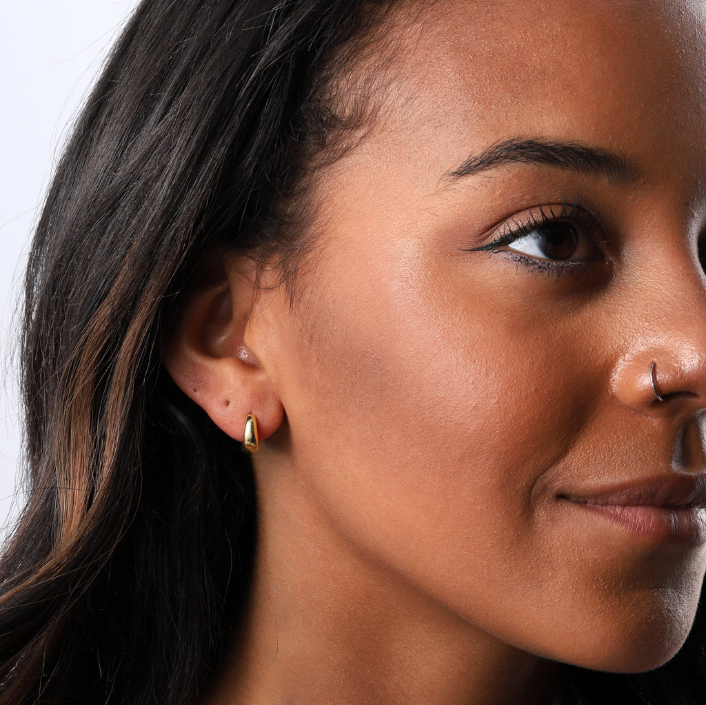 Sterling silver chunky ear hoop - sterling silver-NuNu jewellery