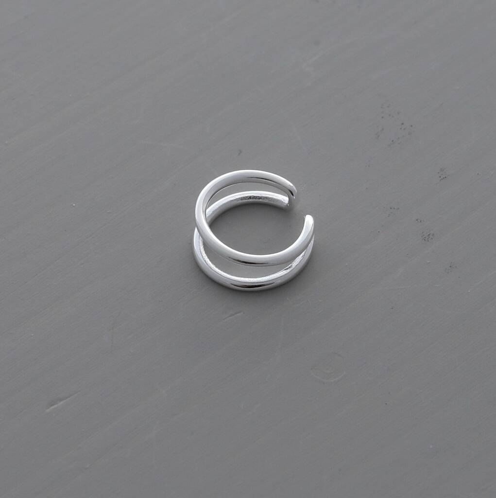 Sterling Silver Fine Line Ear Cuff - sterling silver-NuNu jewellery