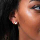 Sterling Silver Flower With Golden Stamen Ear Studs - sterling silver-NuNu jewellery