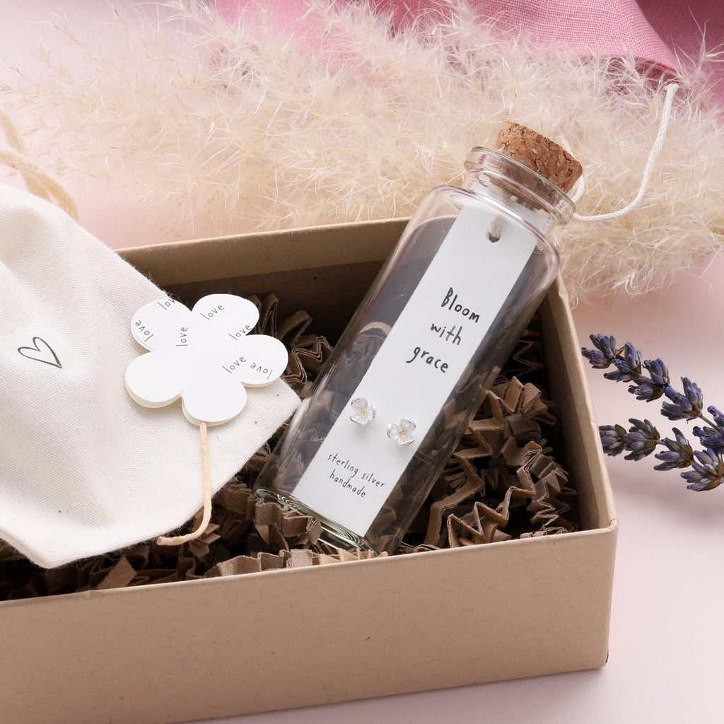 Message Bottle Sterling Silver Earrings 'Bloom' - sterling silver-NuNu jewellery