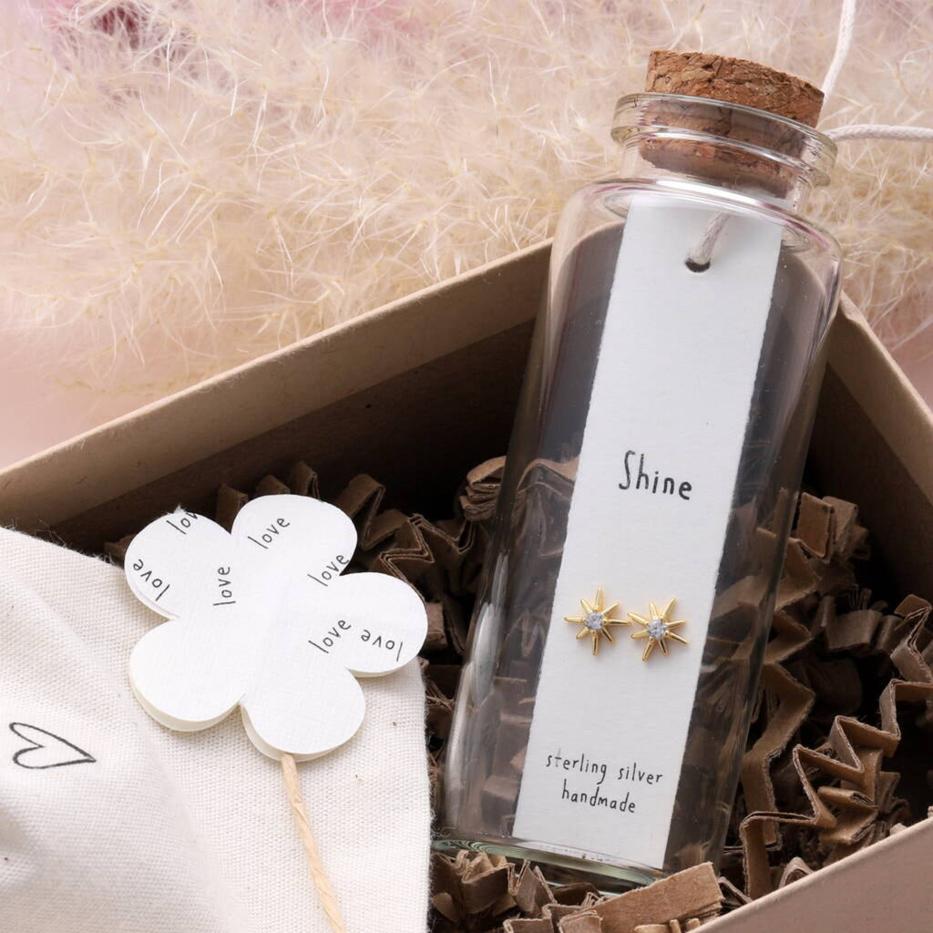 Message Bottle Sterling Silver Earrings 'Shine' - sterling silver-NuNu jewellery