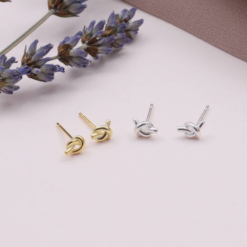 Message Bottle Sterling Silver Earrings Friendship Knot - sterling silver-NuNu jewellery