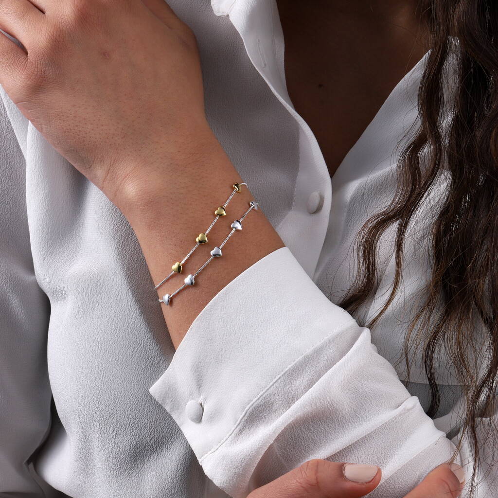 40th Birthday Sterling Silver Hearts Bracelet - sterling silver-NuNu jewellery