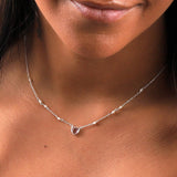Pink Stone And Pearls Necklace - sterling silver-NuNu jewellery