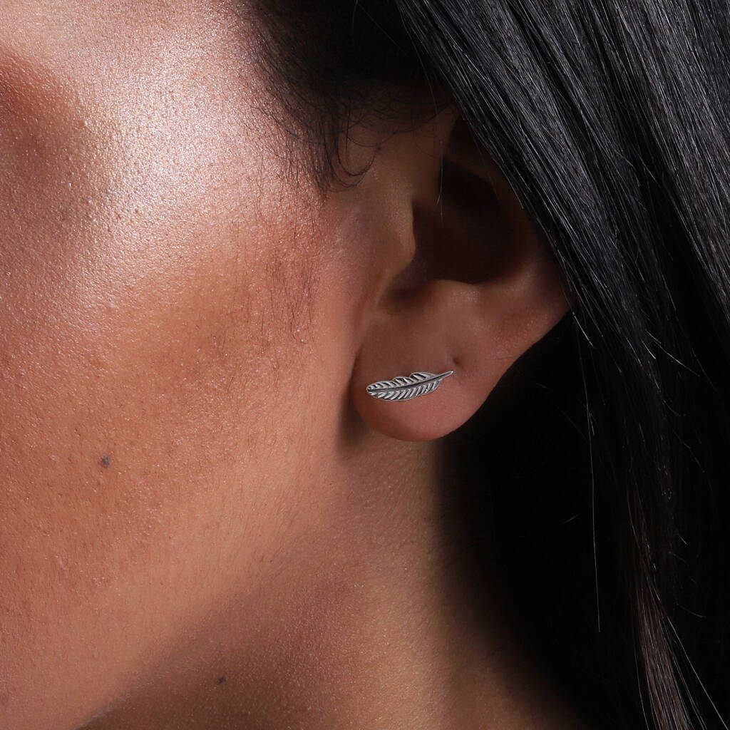 Gift Bag Sterling Silver Soul Sister Feather Earrings - sterling silver-NuNu jewellery