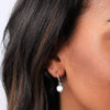 Sterling Silver Floating Crystal Ear Hook - sterling silver-NuNu jewellery