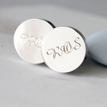 Personalised Initial Cufflinks - sterling silver-NuNu jewellery