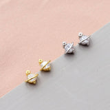 Crystal Planet Stud Earrings - sterling silver-NuNu jewellery