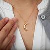 Skinny Moon Pendant Necklace - sterling silver-NuNu jewellery