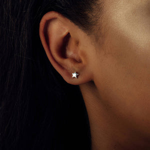 Sterling silver mini star earring studs - sterling silver-NuNu jewellery