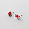 'Thanks A Melon' Sterling Silver Watermelon Earrings - sterling silver-NuNu jewellery
