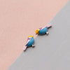 Mini Enamel Bird Earring Studs - sterling silver-NuNu jewellery