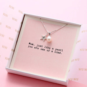 Mum You're One Of A Kind Personalised Pearl Necklace - sterling silver-NuNu jewellery